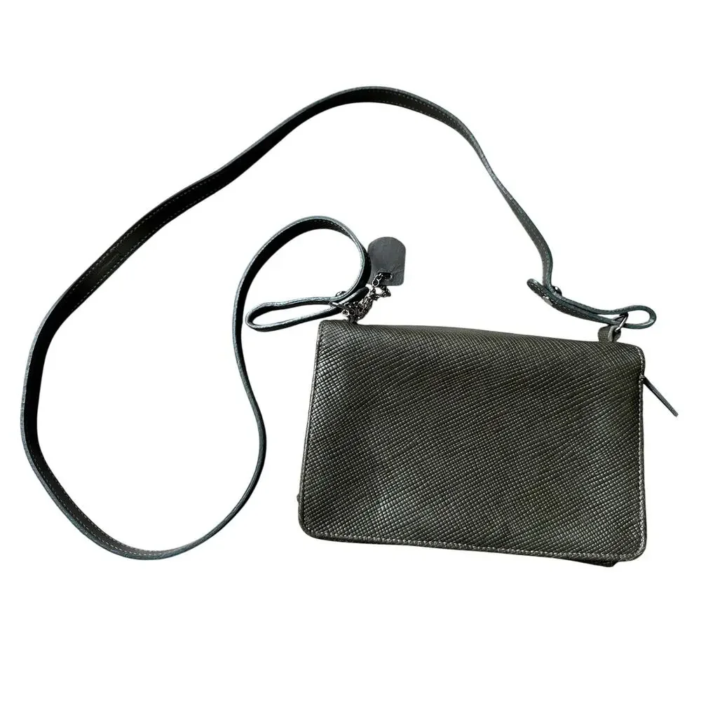 Longchamp Compact Pebbled Leather Crossbody Bag